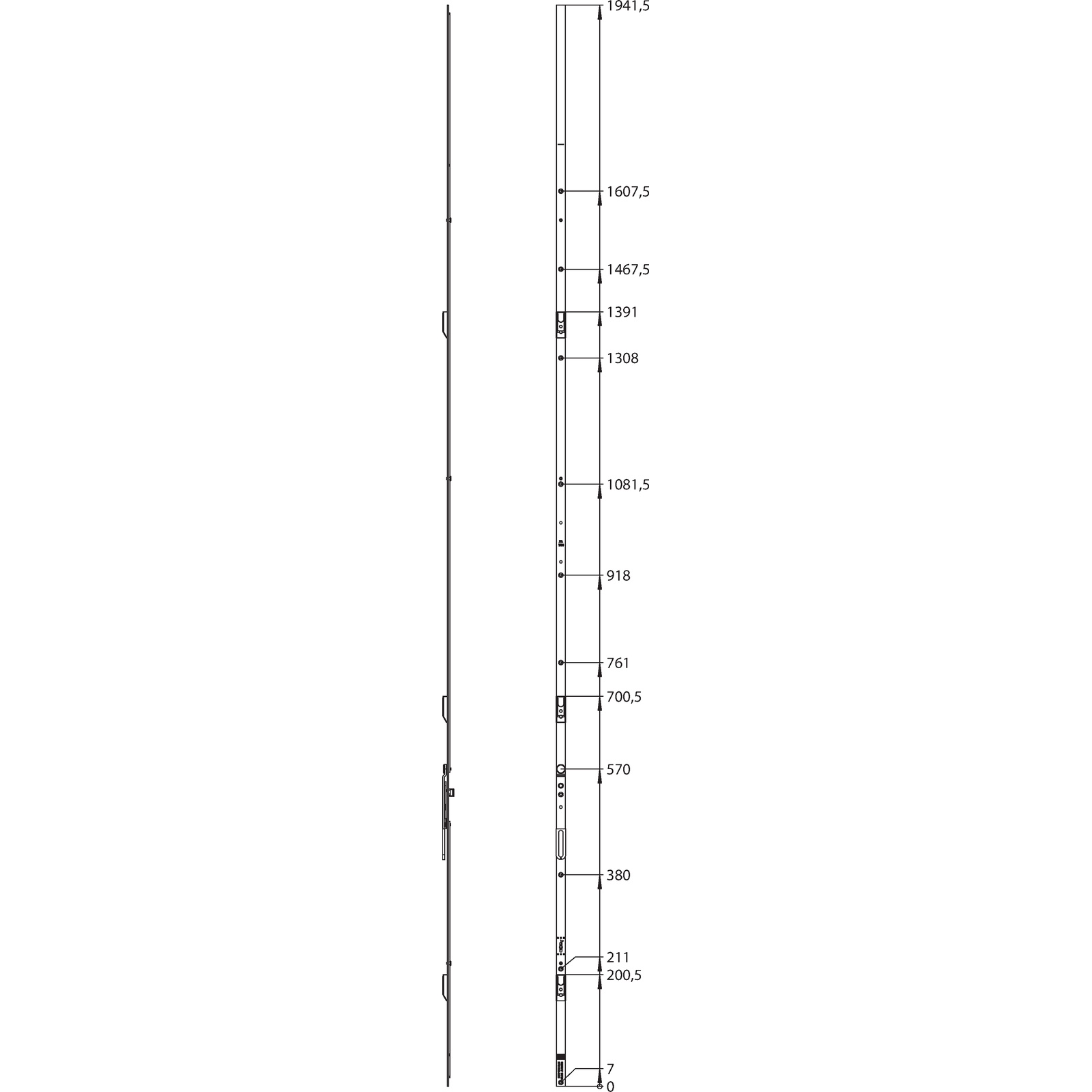 Winkhaus Stulpflügelgetriebe GZSTV-F 1674/3 SL