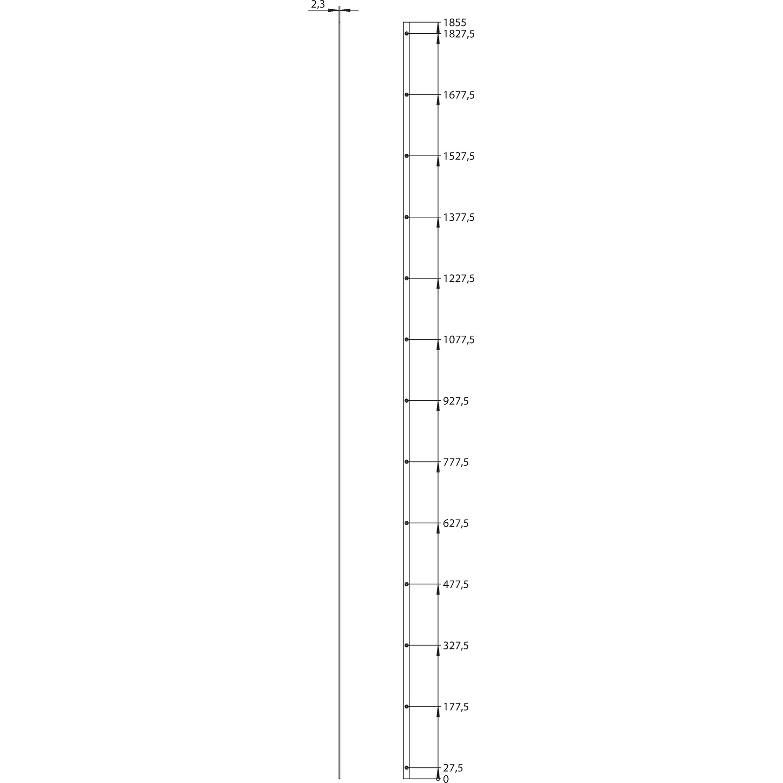 Winkhaus Abdeckstulp 16MM (1,85M) SL
