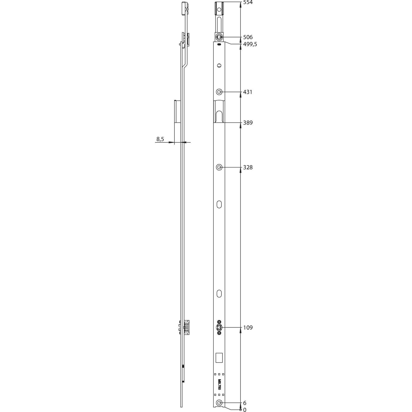 Winkhaus Mittenverriegelung MS.SU.500-1.LK.GR